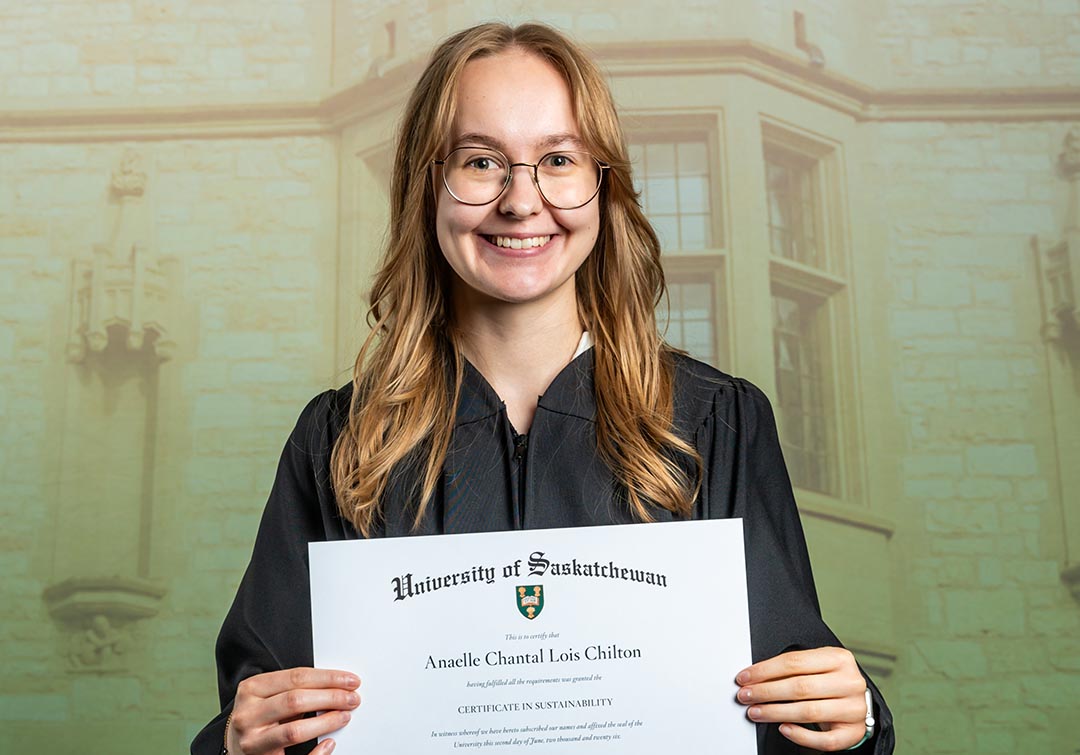 Anaelle Chilton received her Undergraduate Certificate in Sustainability at the June 2, 2026 Convocation ceremony. (Photo: Submitted)