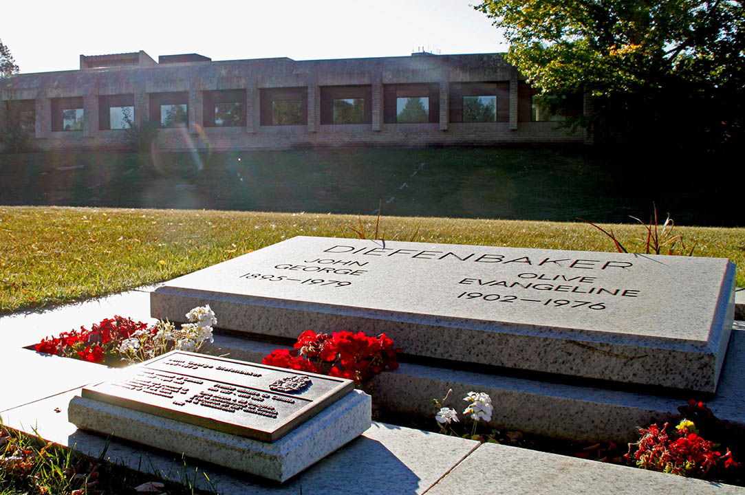 The final resting place of former Prime Minister John Diefenbaker and his wife Olive, adjacent to the Diefenbaker Canada Centre on the University of Saskatchewan (USask) campus. (Photo: Diefenbaker Canada Centre)