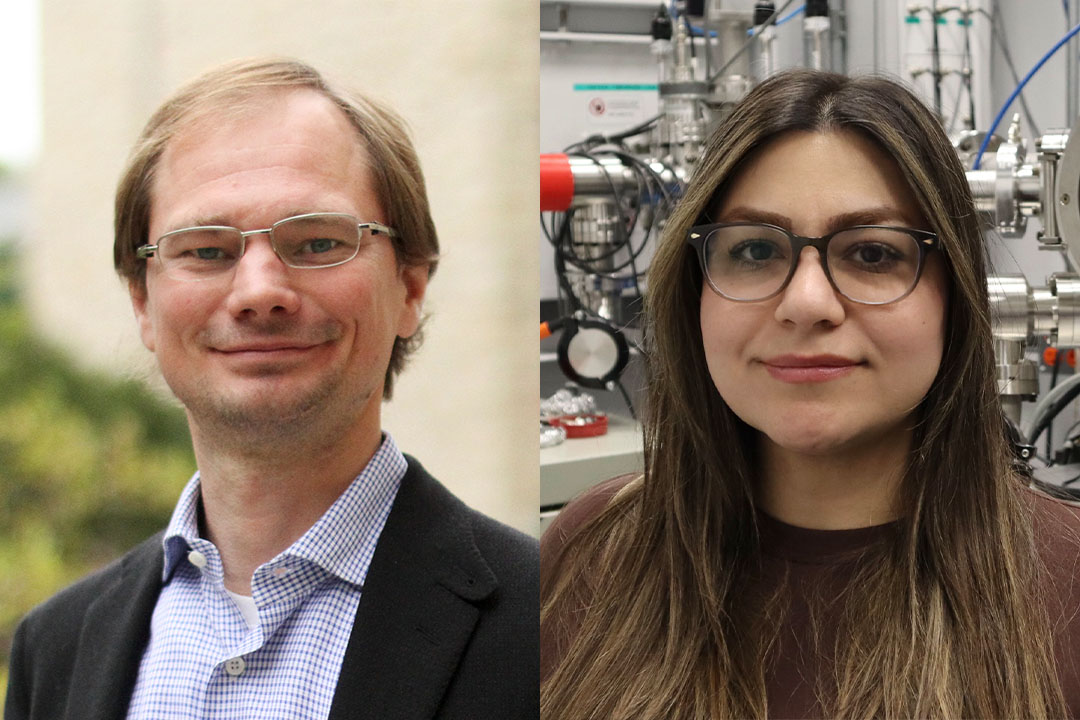 From left: Dr. Andrew Grosvenor (PhD) and Dr. Mehrnaz Mikhchian (PhD).
