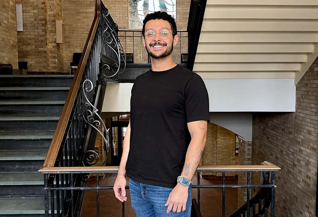 USask Chemistry PhD Student Pedro A. F. Souza is investigating some unexpected impacts of using common household cleaners on indoor air quality.(Photo: Erin Matthews/USask)