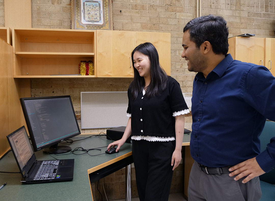Dr. Mrigank Rochan (PhD) and Tzu-Ling Liu in the USask Department of Computer Science are working to build AI tools that are faster and more efficient. (Photo: Submitted)