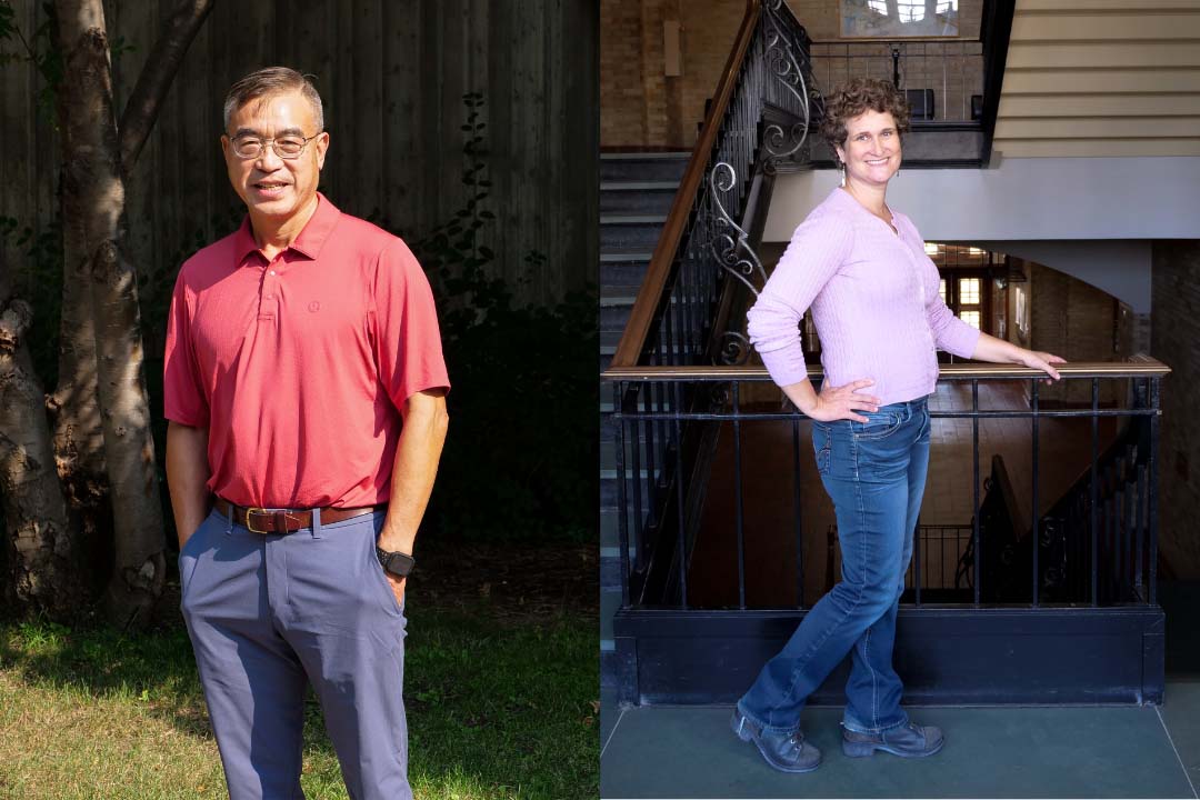 USask Dr. Daniel Chen (PhD) and Dr. Tara Kahan (PhD) have been honoured by the Royal Society of Canada. (Photos: Erin Matthews/USask) 