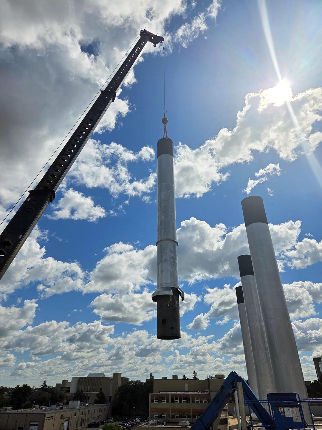 The new boiler arrives on campus for the University of Saskatchewan’s $17.34-million steam capacity replacement project. (Photo: Andrew Watson)