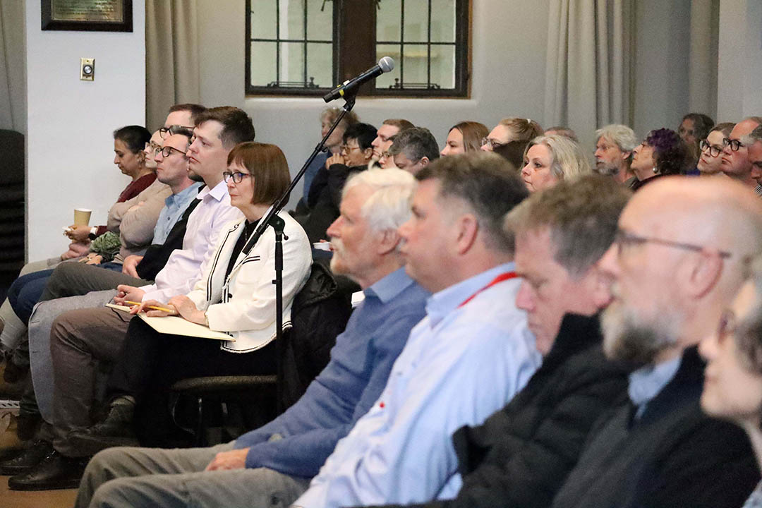University of Saskatchewan (USask) Chief Financial Officer Deidre (Dee) Henne led her third Financial Town Hall on April 23, 2026. (Photo: Erica Schindel)