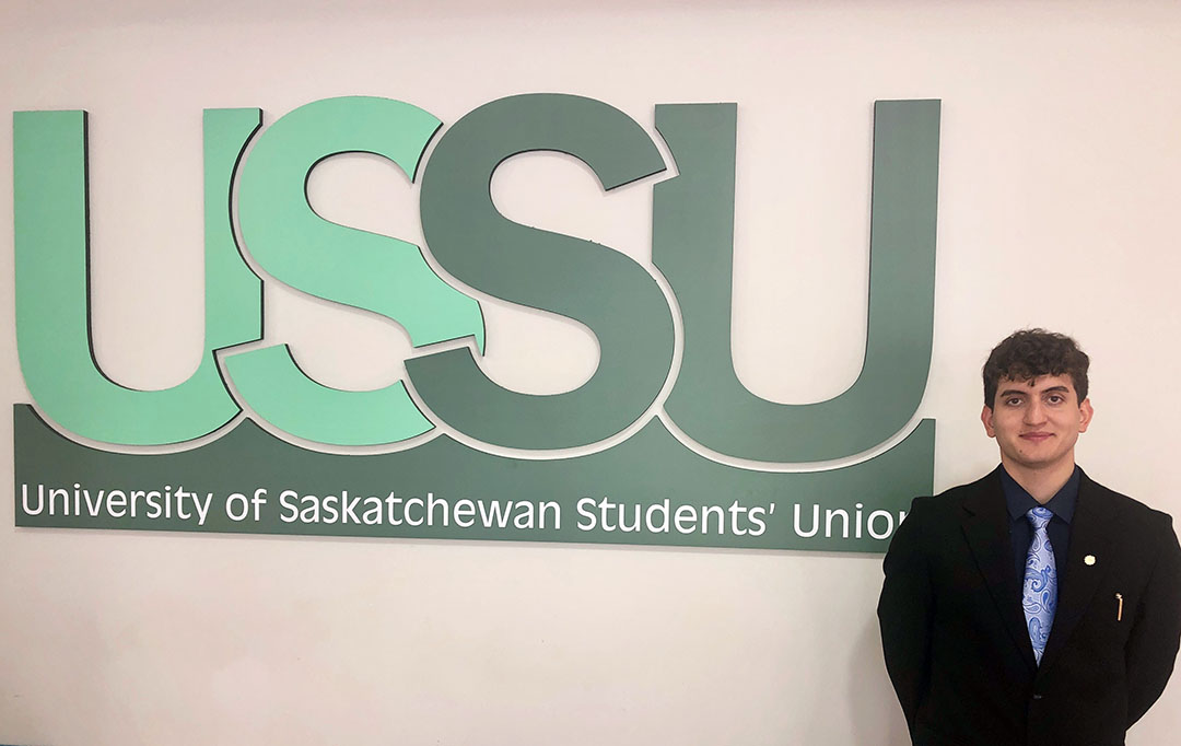 New University of Saskatchewan Students’ Union President Abtin Safaeian in the Place Riel Student Centre. (Photo: James Shewaga)