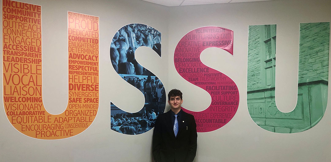 New University of Saskatchewan Students’ Union President Abtin Safaeian in the Place Riel Student Centre. (Photo: James Shewaga)